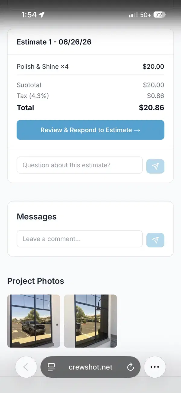 Client sees status & approves